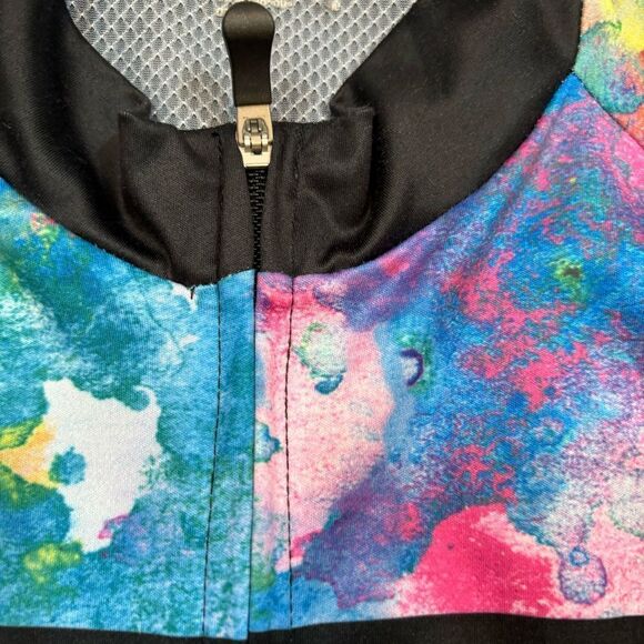 Ladies Garneau Cycling Jersey Full Zip Black and Paint Splatter Size XXL - Picture 9 of 10